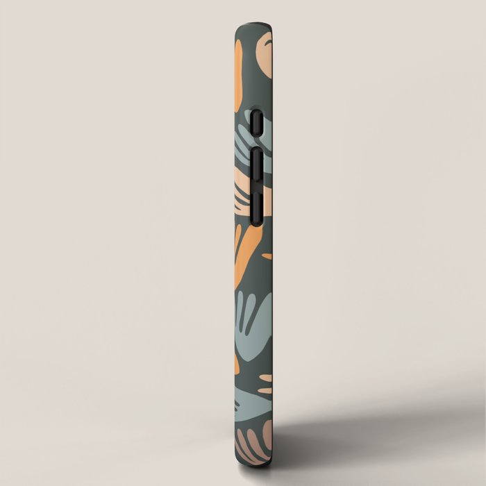 Papier Découpé Abstract Cutout Pattern Slate Blue Orange Blush Taupe iPhone Case Gallery Image 2