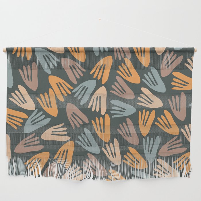 Papier Découpé Abstract Cutout Pattern Slate Blue Orange Blush Taupe Wall Hanging Gallery Image 1