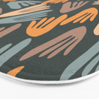 Papier Découpé Abstract Cutout Pattern Slate Blue Orange Blush Taupe Bath Mat Gallery Image 3