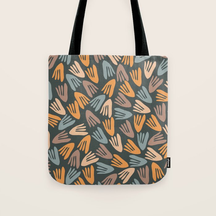 Papier Découpé Abstract Cutout Pattern Slate Blue Orange Blush Taupe Tote Bag Gallery Image 1