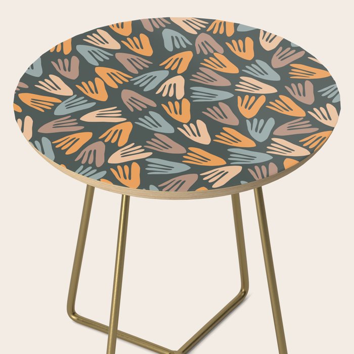 Papier Découpé Abstract Cutout Pattern Slate Blue Orange Blush Taupe Side Table Gallery Image 2