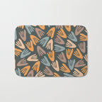Papier Découpé Abstract Cutout Pattern Slate Blue Orange Blush Taupe Bath Mat Gallery Image 1