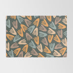 Papier Découpé Abstract Cutout Pattern Slate Blue Orange Blush Taupe Rug Gallery Image 2
