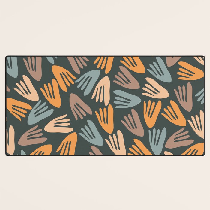 Papier Découpé Abstract Cutout Pattern Slate Blue Orange Blush Taupe Desk Mat Gallery Image 3