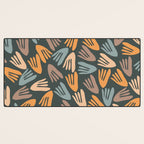 Papier Découpé Abstract Cutout Pattern Slate Blue Orange Blush Taupe Desk Mat Gallery Image 3