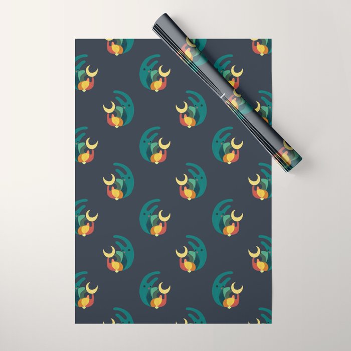 Rabbit and crescent moon Wrapping Paper Gallery Image 1