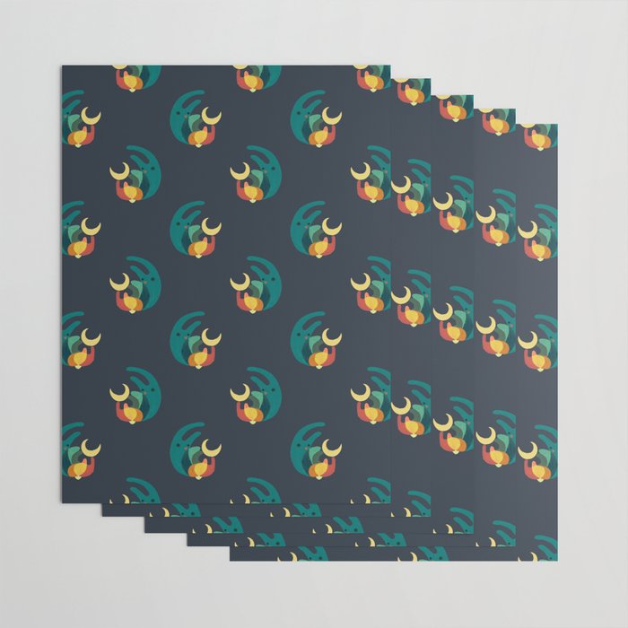 Rabbit and crescent moon Wrapping Paper Gallery Image 3