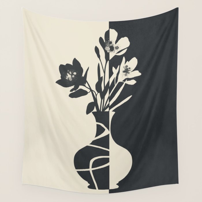 Botanical Contrast 2 Wall Tapestry Gallery Image 4