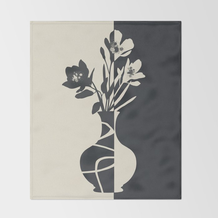 Botanical Contrast 2 Throw Blanket Gallery Image 2