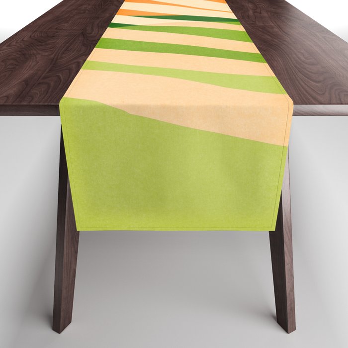 Sunny Palm Frond in Orange and Green Table Runner Gallery Image 1
