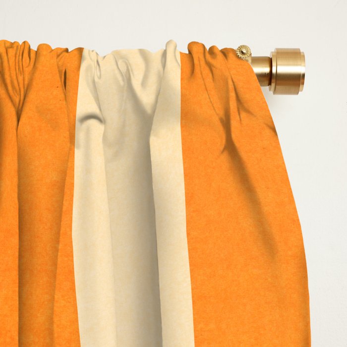 Sunny Palm Frond in Orange and Green Window Curtain Gallery Image 2