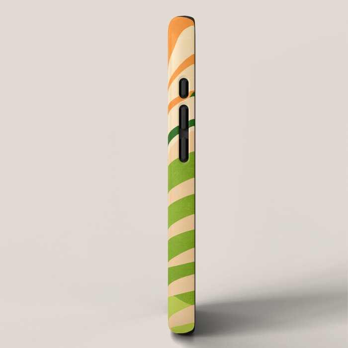 Sunny Palm Frond in Orange and Green iPhone Case Gallery Image 2