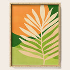 Sunny Palm Frond in Orange and Green Serving Tray Gallery Image 1