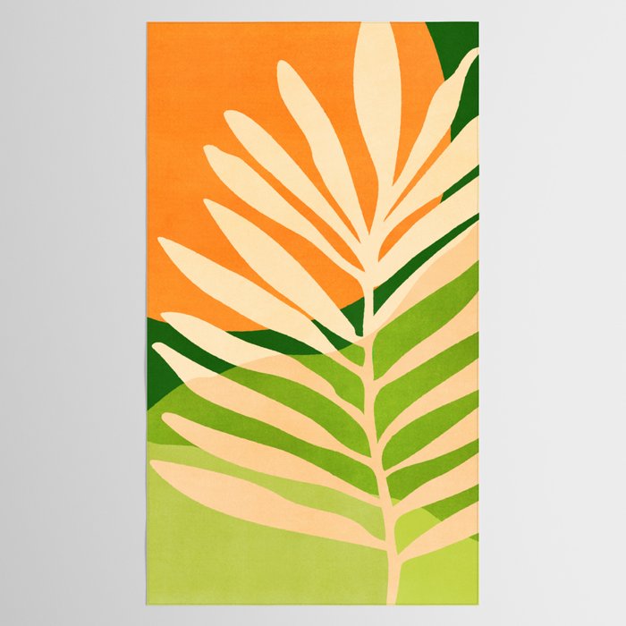 Sunny Palm Frond in Orange and Green Tablecloth Gallery Image 2