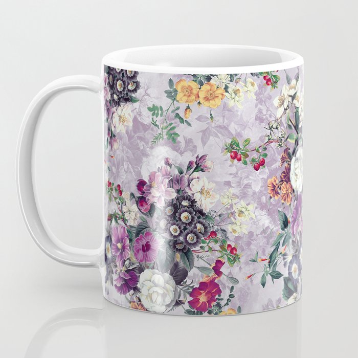 Botanical Flowers Purple Coffee Mug Gallery Image 3