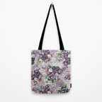 Botanical Flowers Purple Tote Bag Gallery Image 2