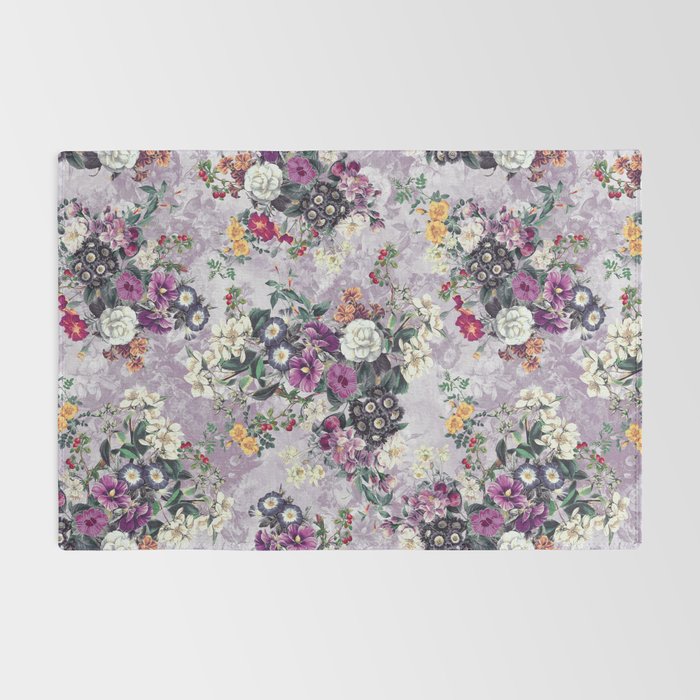 Botanical Flowers Purple Rug Gallery Image 2