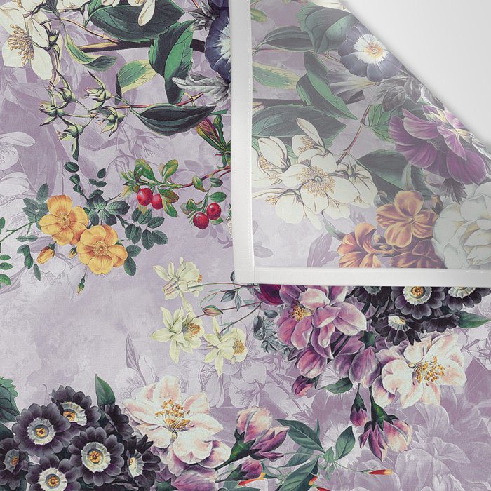 Botanical Flowers Purple Wall Tapestry Gallery Image 3