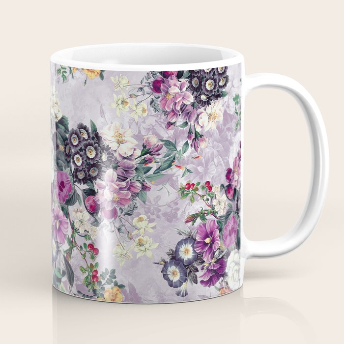 Botanical Flowers Purple Coffee Mug Gallery Image 1