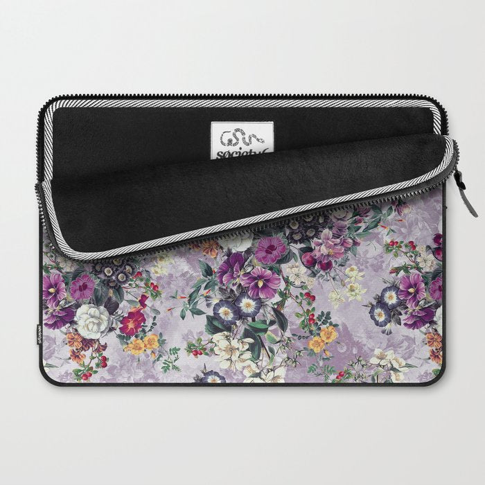 Botanical Flowers Purple Laptop Sleeve Gallery Image 2