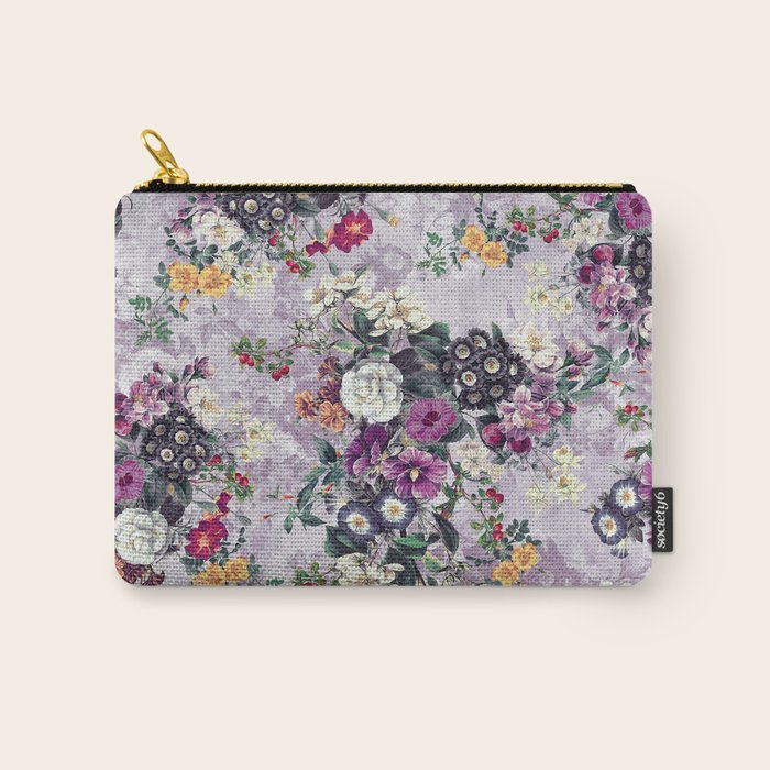 Botanical Flowers Purple Carry All Pouch Gallery Image 1