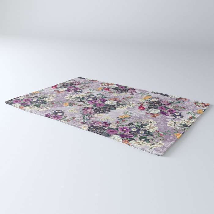 Botanical Flowers Purple Rug Gallery Image 3