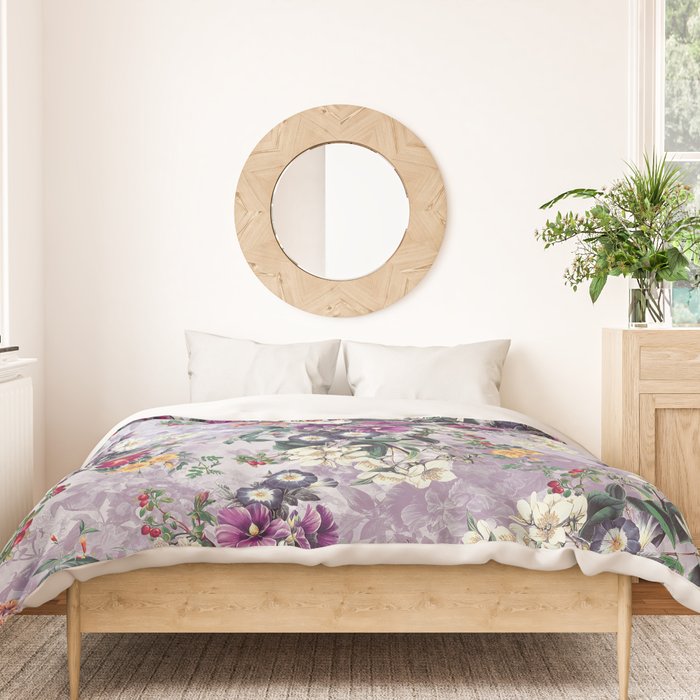 Botanical Flowers Purple Duvet Cover Gallery Image 3