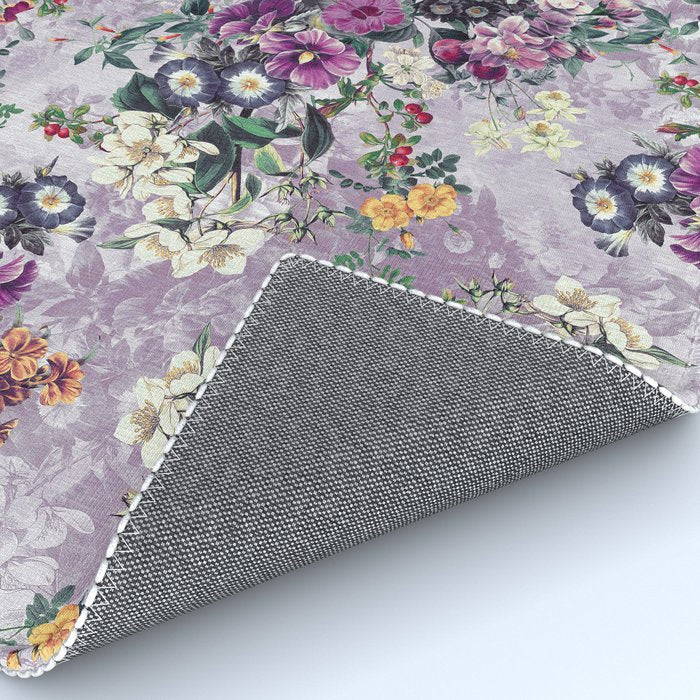 Botanical Flowers Purple Rug Gallery Image 4