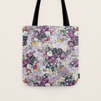 Botanical Flowers Purple Tote Bag Gallery Image 1