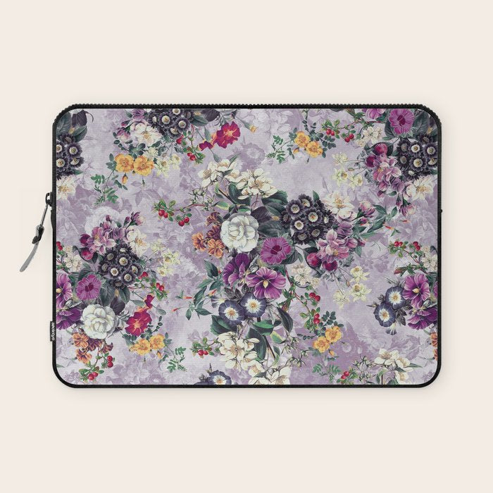 Botanical Flowers Purple Laptop Sleeve Gallery Image 1