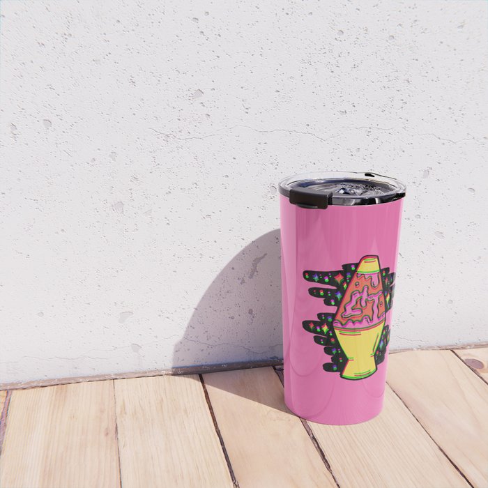 Lit Lava Lamp in pink in 3D Travel Mug Gallery Image 4