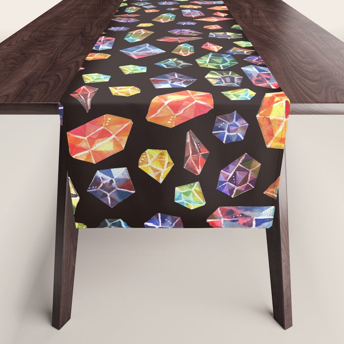 Pattern - watercolor gems Table Runner Gallery Image 1