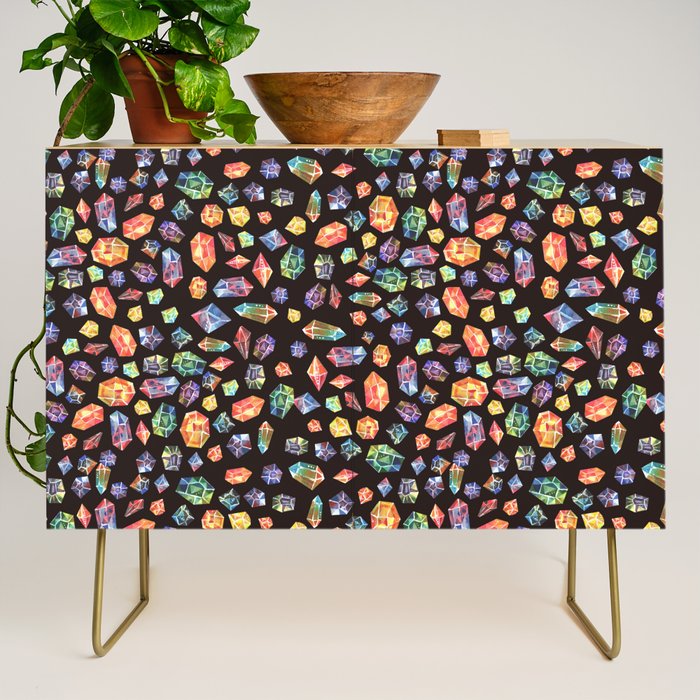 Pattern - watercolor gems Credenza Gallery Image 1