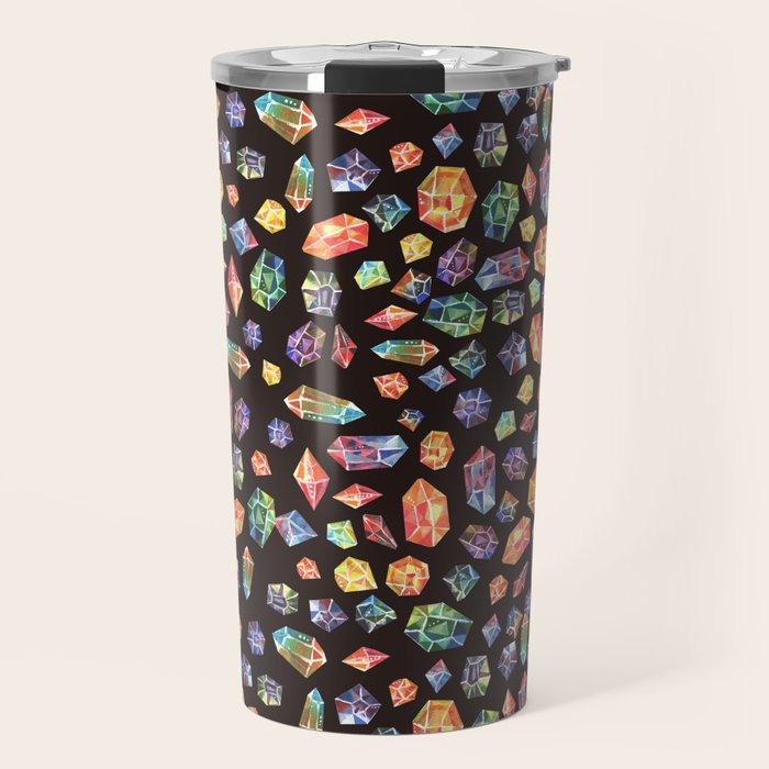 Pattern - watercolor gems Travel Mug Gallery Image 1