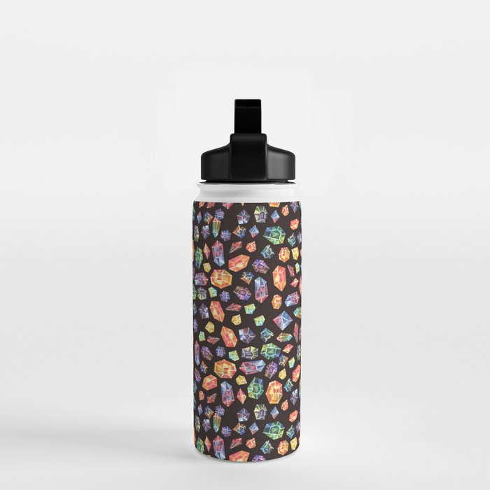 Pattern - watercolor gems Water Bottle Gallery Image 2