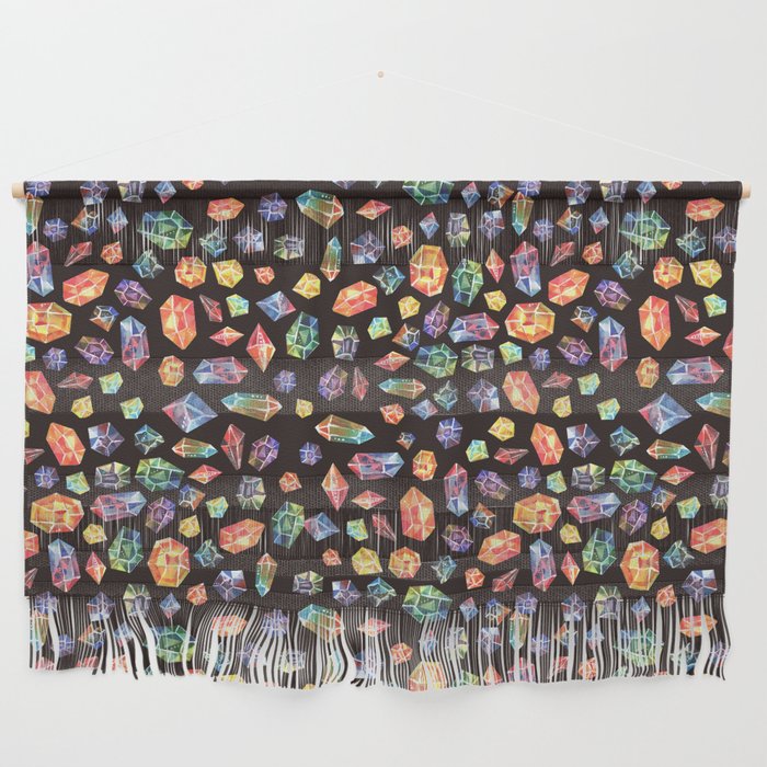 Pattern - watercolor gems Wall Hanging Gallery Image 1