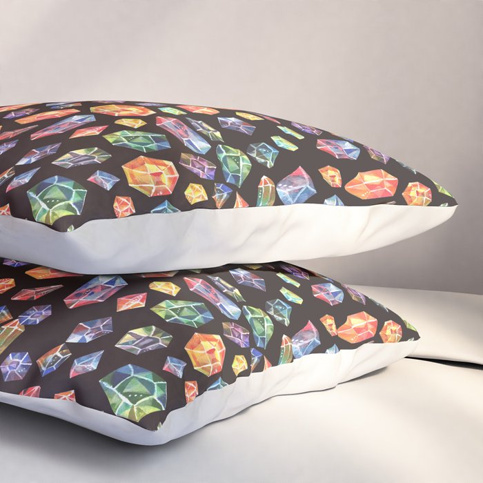 Pattern - watercolor gems Pillow Sham Gallery Image 3