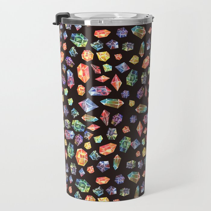Pattern - watercolor gems Travel Mug Gallery Image 3