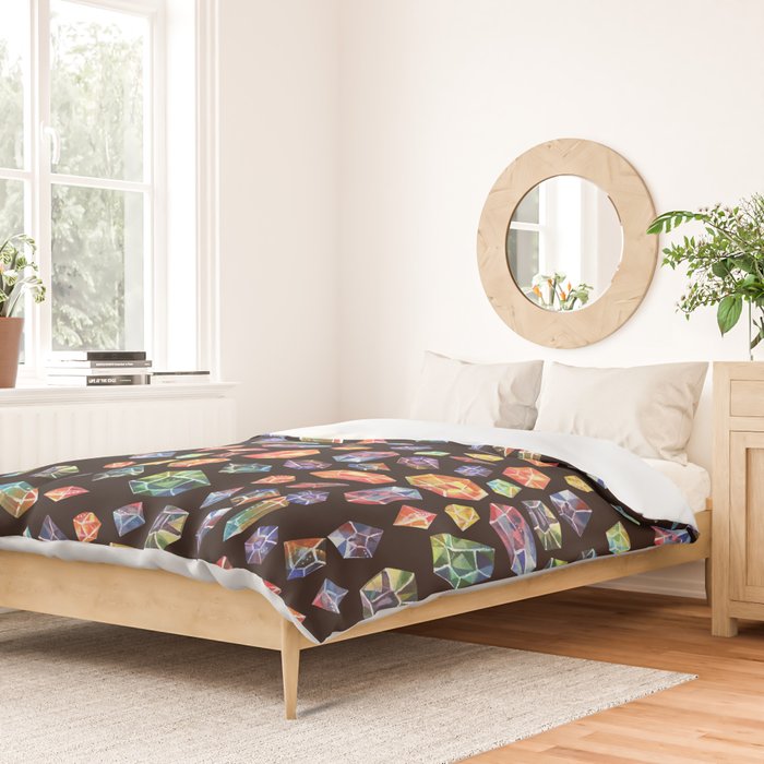 Pattern - watercolor gems Duvet Cover Gallery Image 2