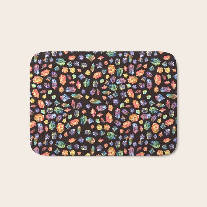 Pattern - watercolor gems Bath Mat Gallery Image 1