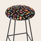 Pattern - watercolor gems Stool Gallery Image 2