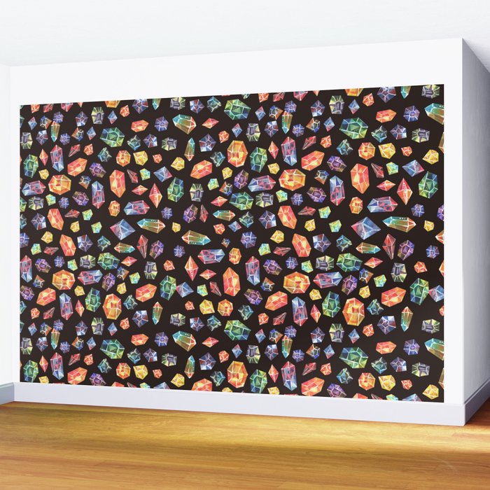 Pattern - watercolor gems Wall Mural Gallery Image 2