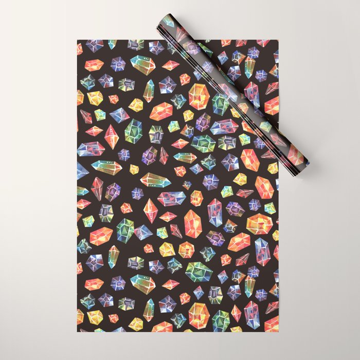 Pattern - watercolor gems Wrapping Paper Gallery Image 1