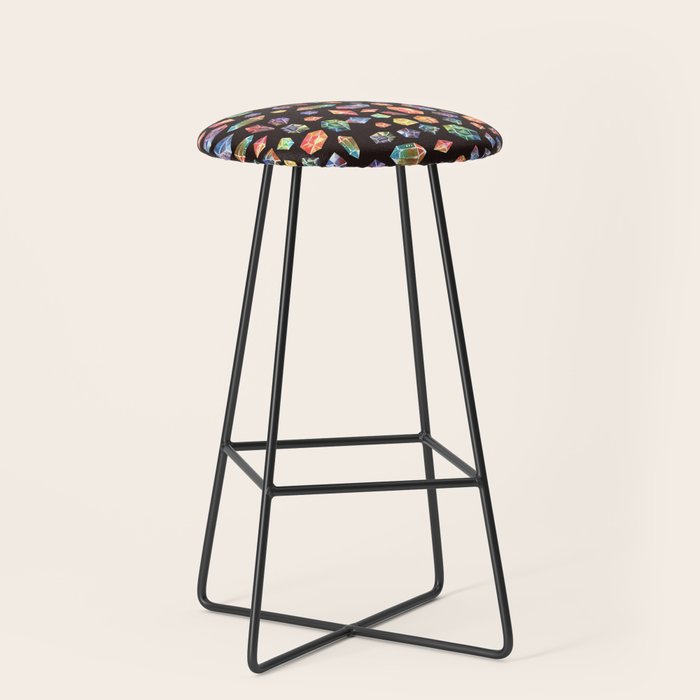 Pattern - watercolor gems Stool Gallery Image 1