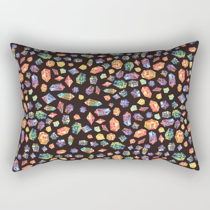 Pattern - watercolor gems Rectangular Pillow Gallery Image 1