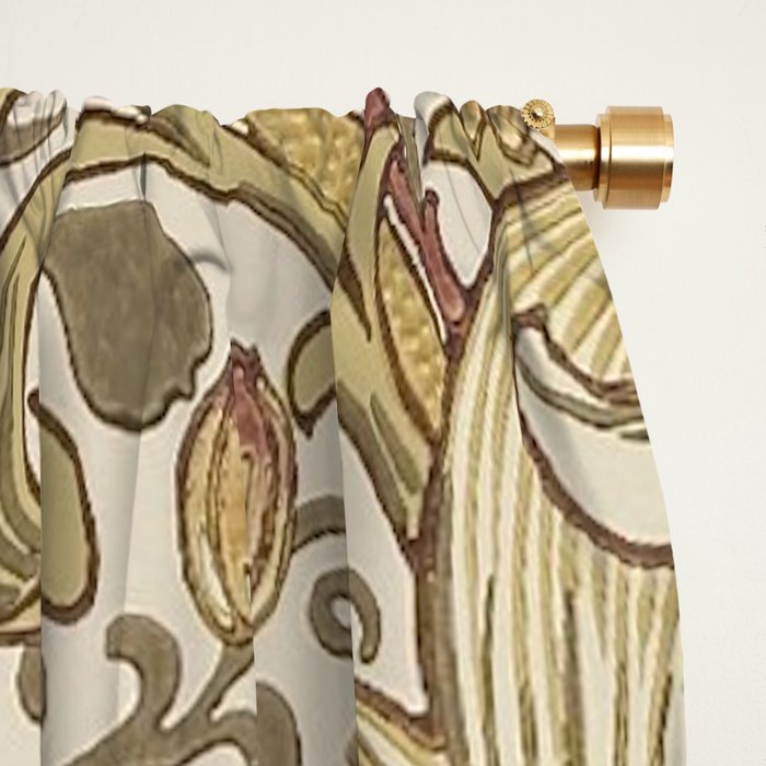 William Morris Vintage Golden Lily Biscuit Brick  Window Curtain Gallery Image 2