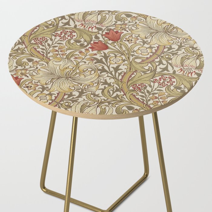 William Morris Vintage Golden Lily Biscuit Brick  Side Table Gallery Image 2