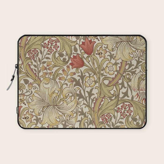 William Morris Vintage Golden Lily Biscuit Brick  Laptop Sleeve Gallery Image 1