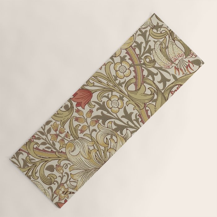 William Morris Vintage Golden Lily Biscuit Brick  Yoga Mat Gallery Image 1