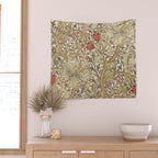 William Morris Vintage Golden Lily Biscuit Brick  Wall Tapestry Gallery Image 2